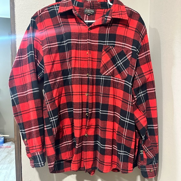 Tops - Red and Black Plaid Men's Shirt